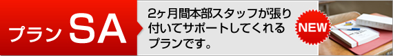 2ヶ月間本部スタッフが張り付いてサポートしてくれるプランです。プランSA